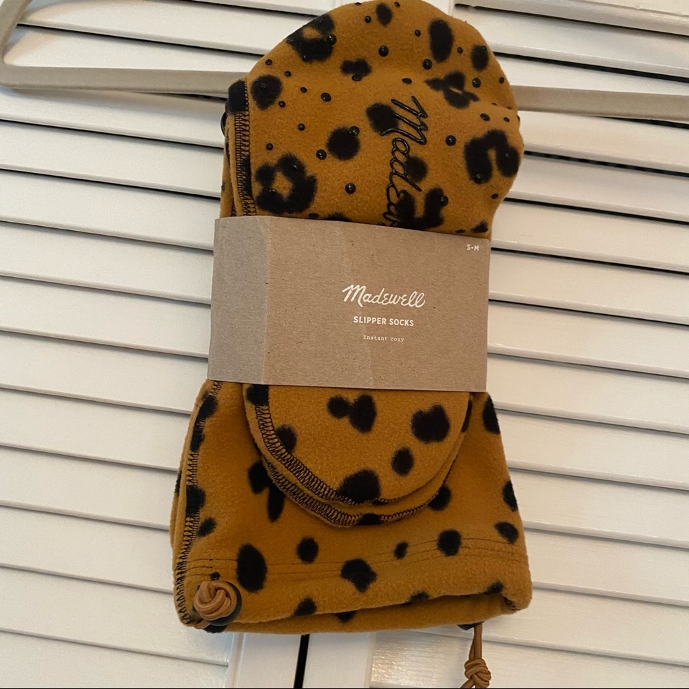 Madewell animal printed slipper socks S-M